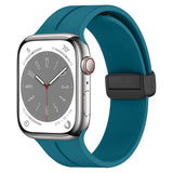 Magnesi Folding Magnetic Buckle Silicone Sport Strap For Apple Watch