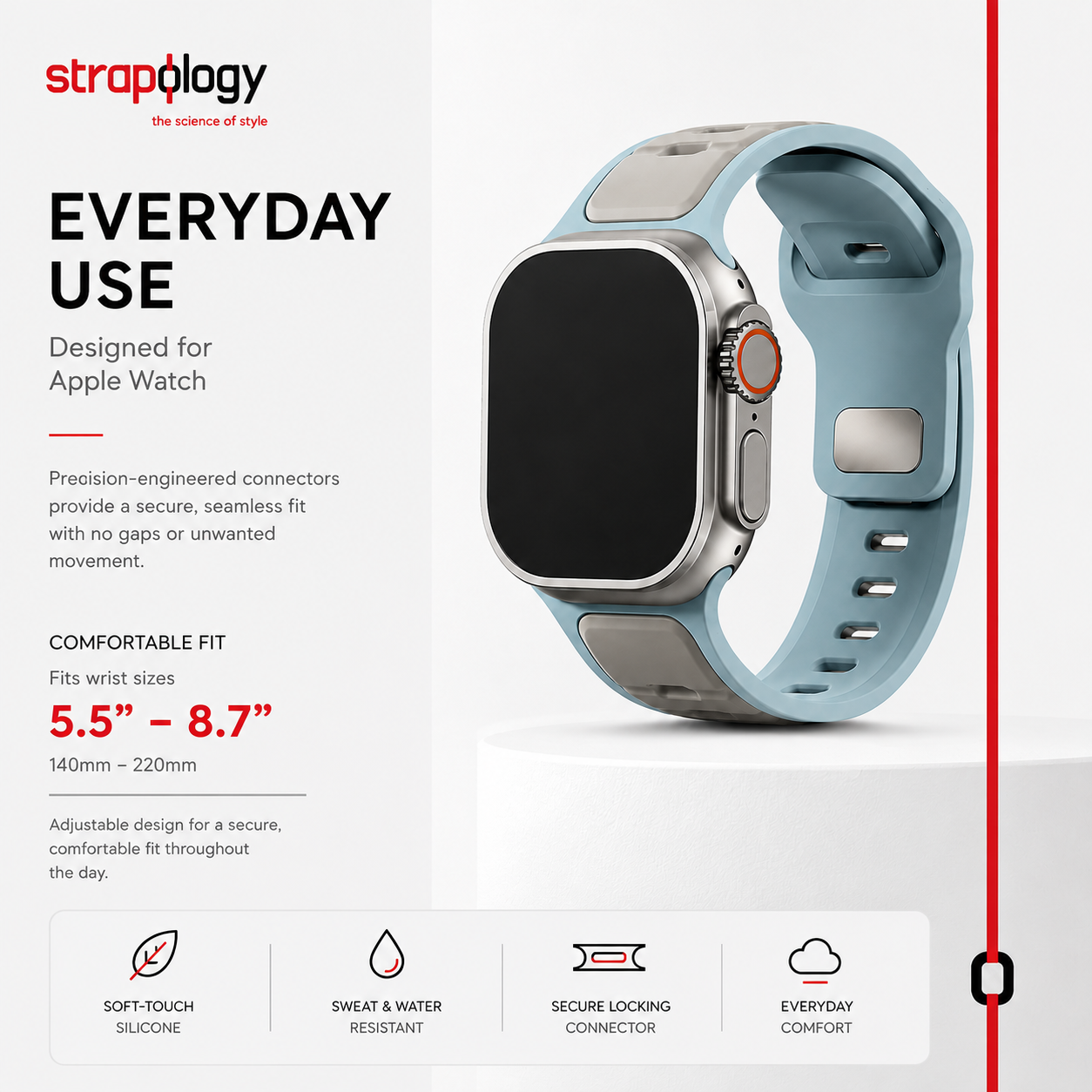 Silicone Sports Strap for Apple Watch