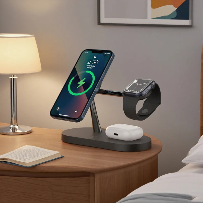 3 in 1 Wireless Magnetic Charger Stand For iPhone and Apple Watch