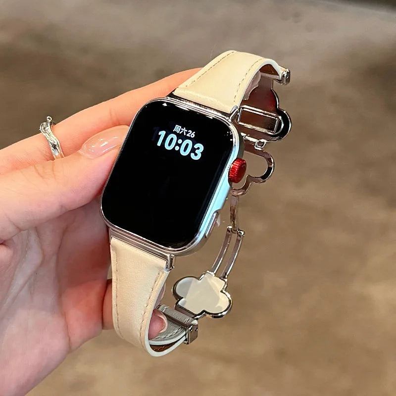 Clover Magnetic Leather Strap for Apple Watch