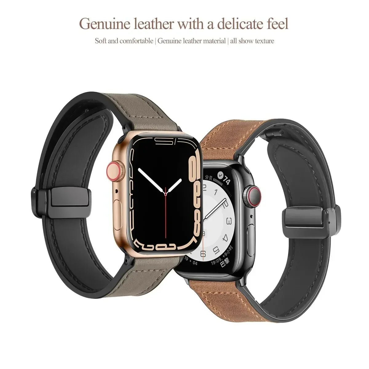 Leather and Silicone Strap For Apple Watch