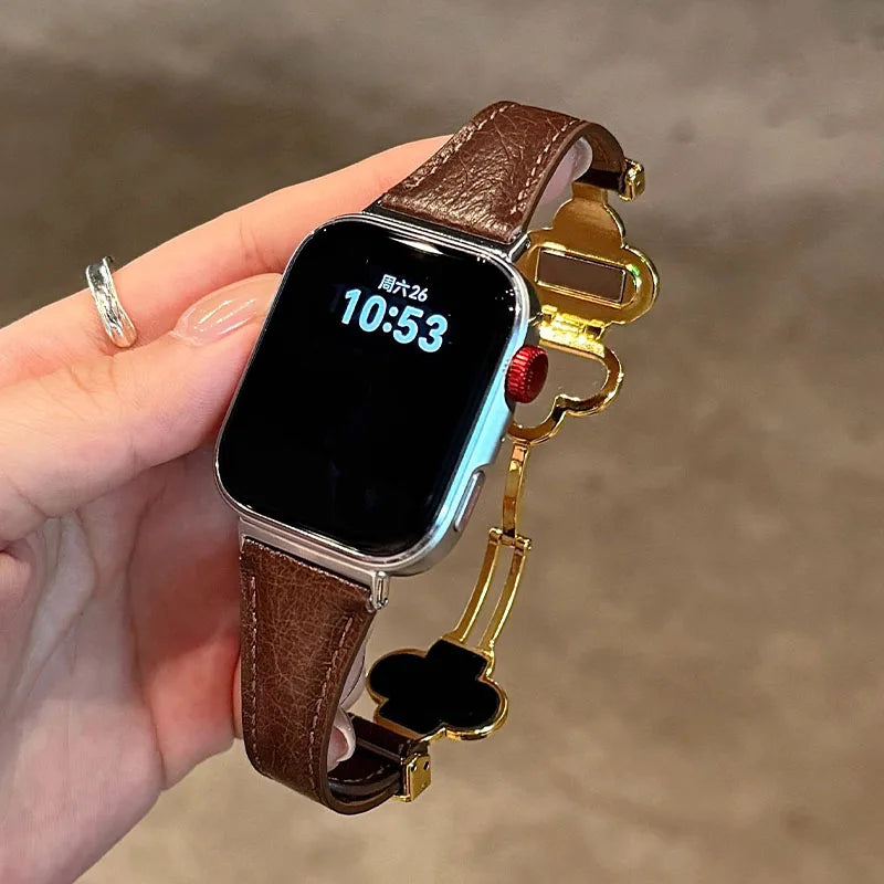 Clover Magnetic Leather Strap for Apple Watch