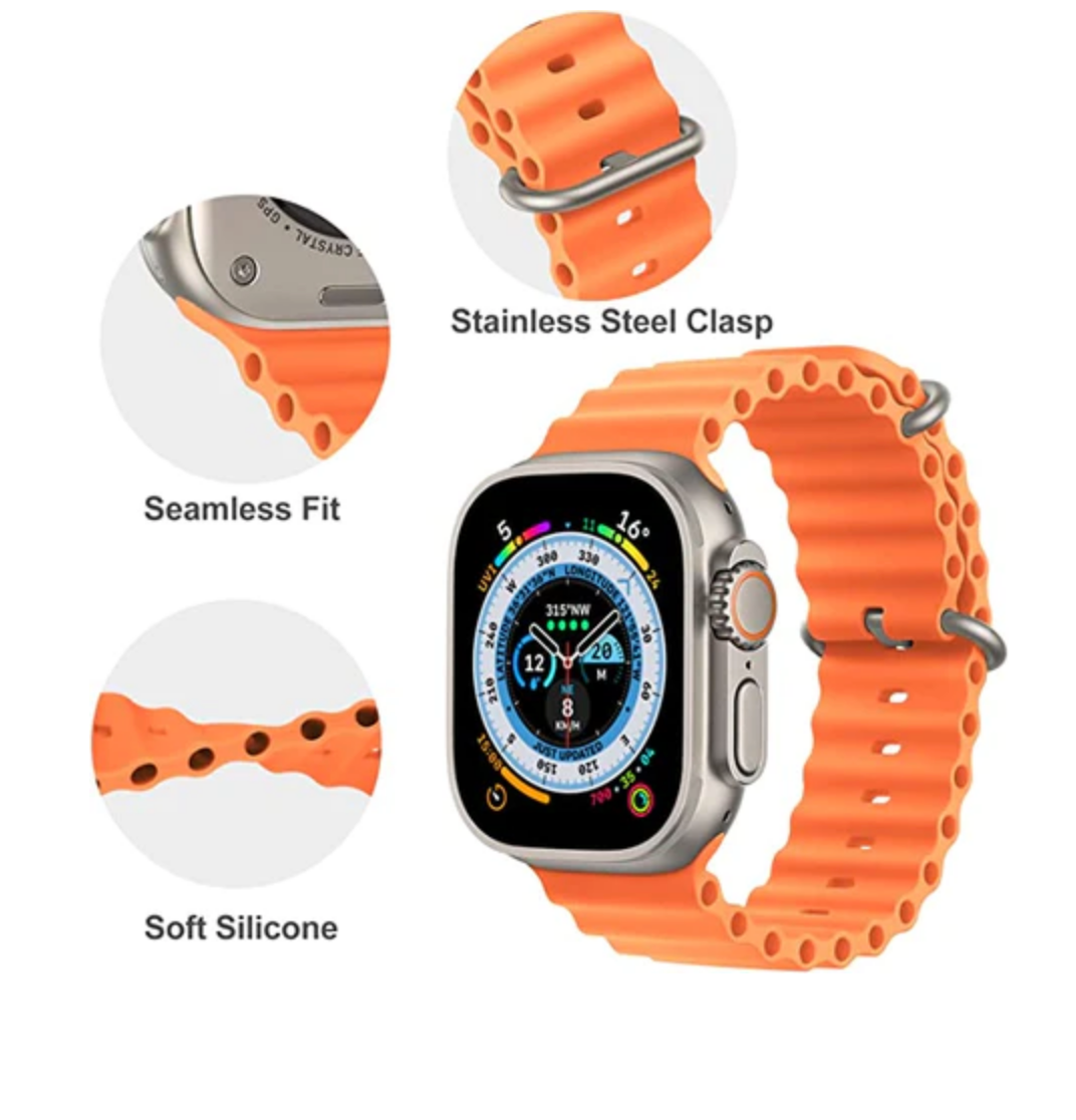 Ocean Silicone Tubular Strap For Apple Watch Ultra