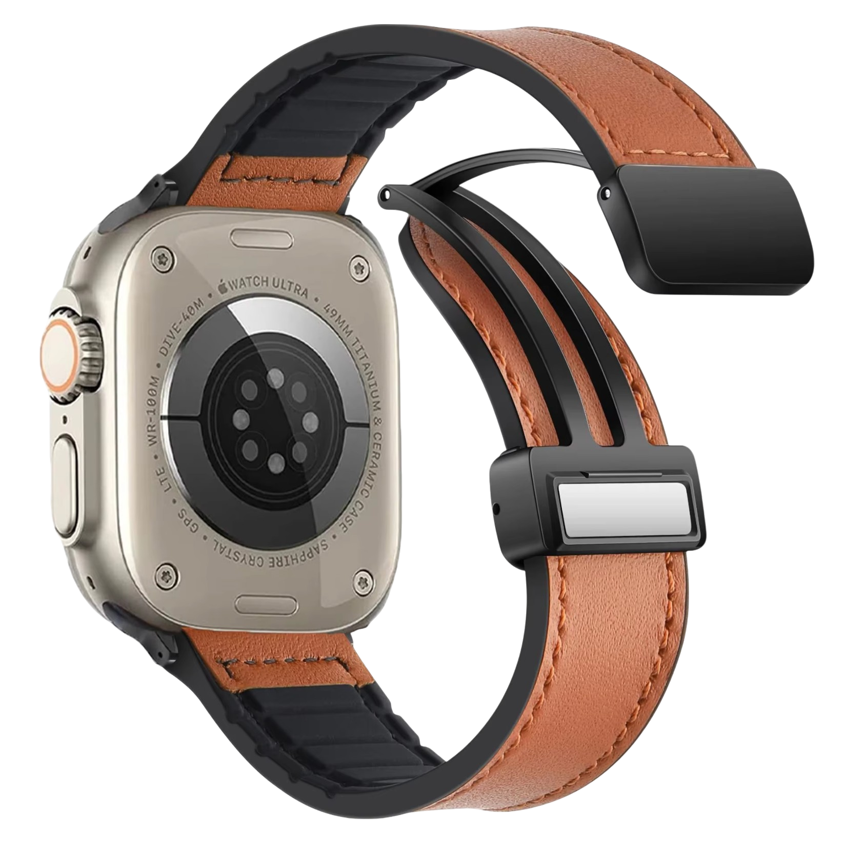 Leather and Silicone Strap For Apple Watch