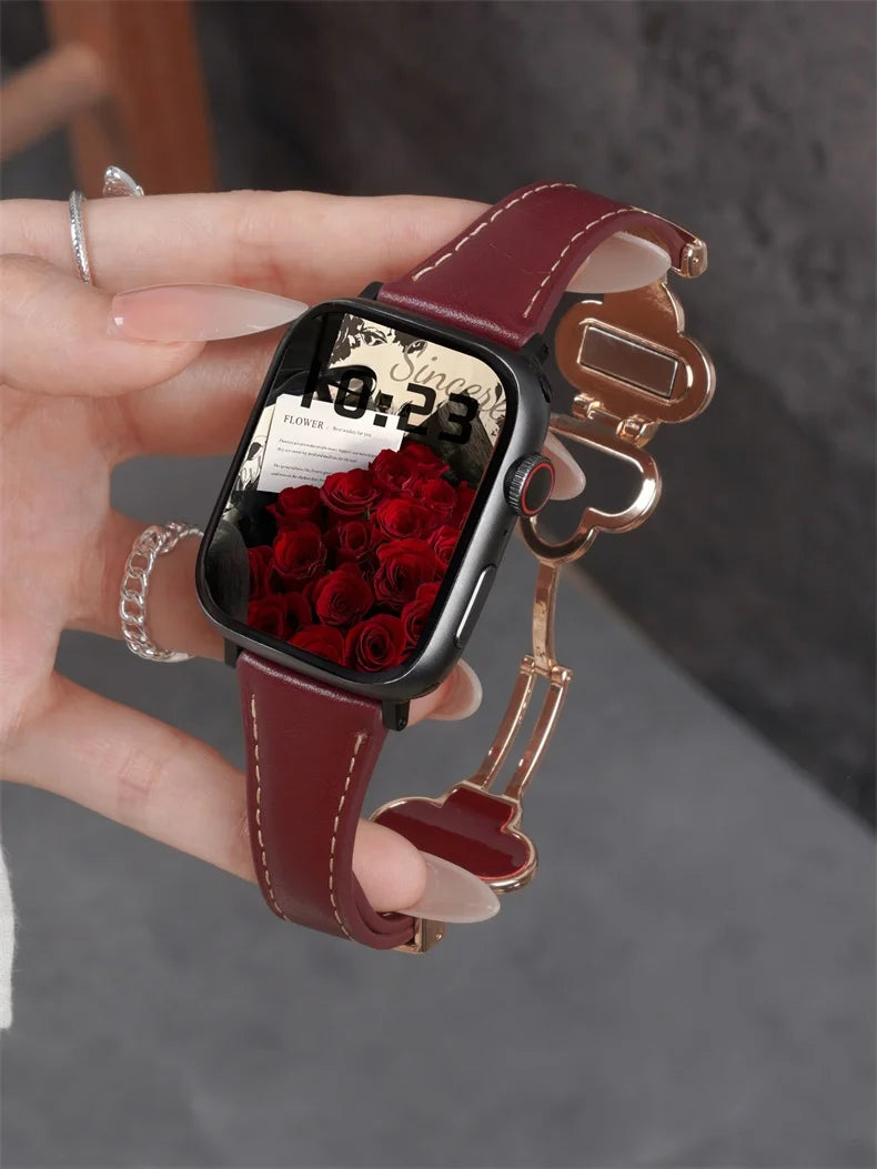 Clover Magnetic Leather Strap for Apple Watch