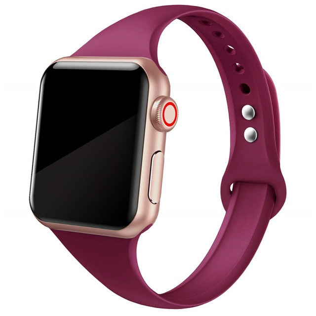 Thin silicone apple online watch band